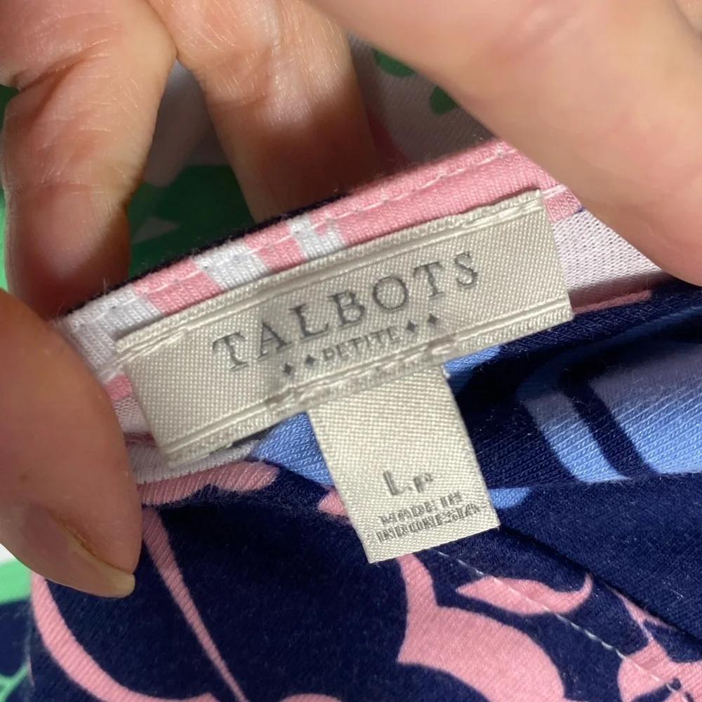 Talbots Twist Back Maxi Dress - Paisley Print Pastel size Large Petite - Picture 10 of 12